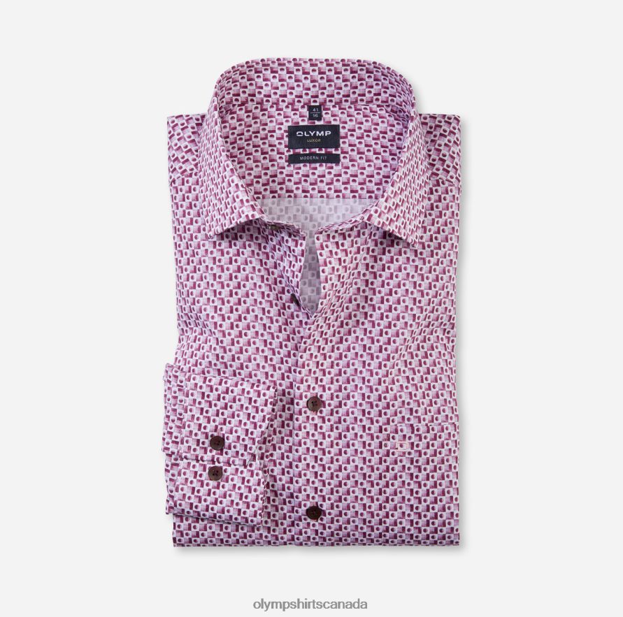 OLYMP Luxor Modern Fit Business Shirt Global Kent Fuchsia H2P42H926 Clothing