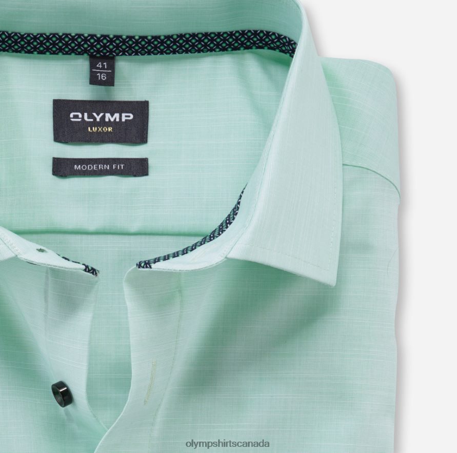 OLYMP Luxor Modern Fit Business Shirt Global Kent Light Green H2P42H1201 Clothing