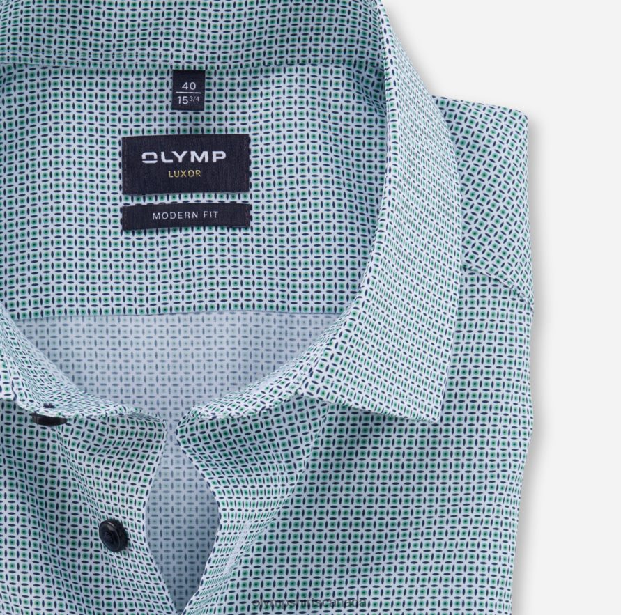 OLYMP Luxor Modern Fit Business Shirt Global Kent Light Green H2P42H1222 Clothing