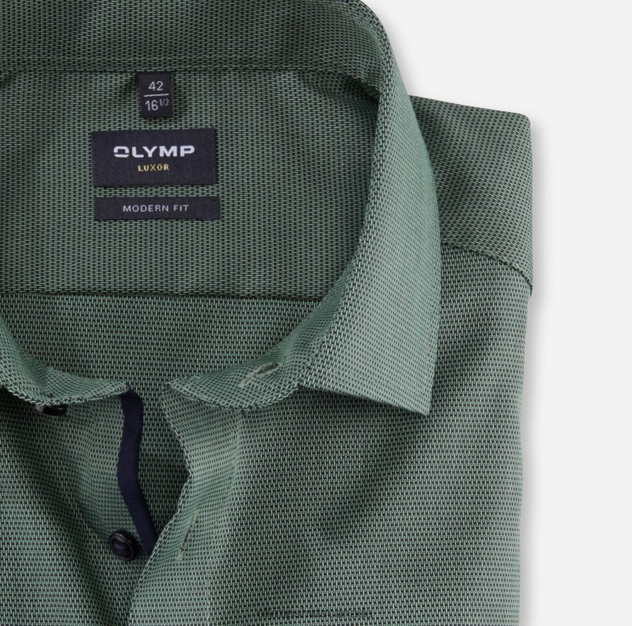 OLYMP Luxor Modern Fit Business Shirt Global Kent Light Green H2P42H1248 Clothing