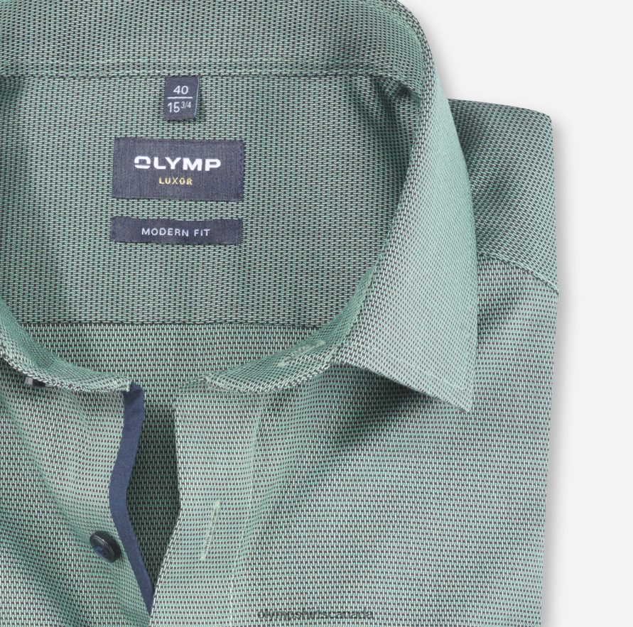 OLYMP Luxor Modern Fit Business Shirt Global Kent Light Green H2P42H1326 Clothing