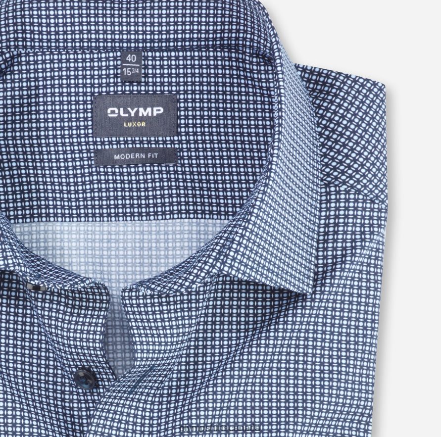OLYMP Luxor Modern Fit Business Shirt Global Kent Marine H2P42H1090 Clothing
