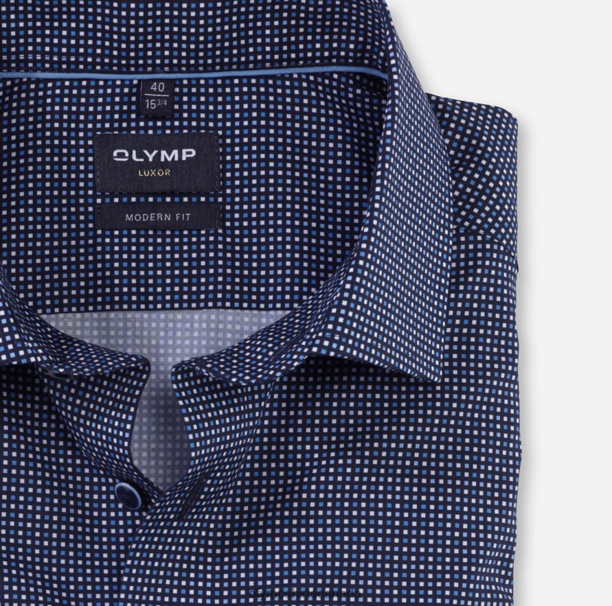 OLYMP Luxor Modern Fit Business Shirt Global Kent Marine H2P42H1112 Clothing