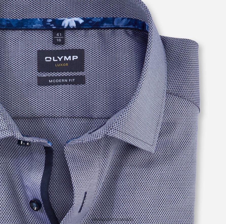 OLYMP Luxor Modern Fit Business Shirt Global Kent Marine H2P42H1225 Clothing