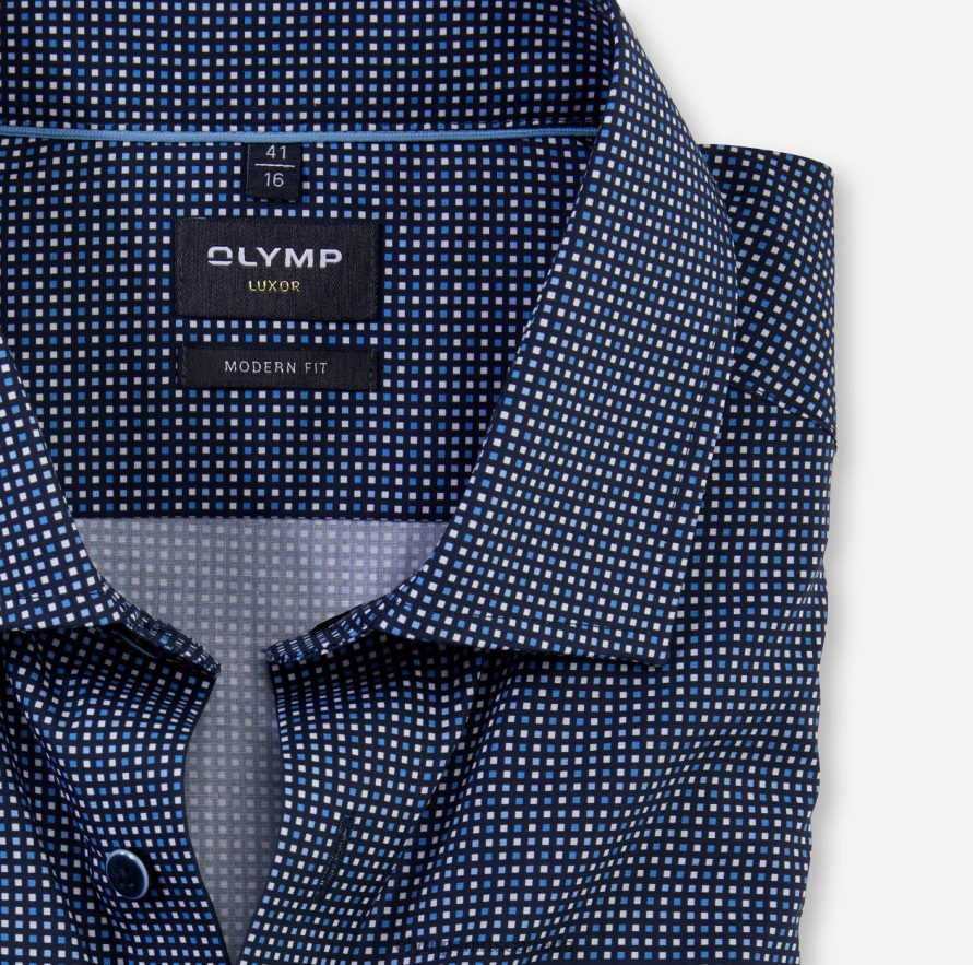 OLYMP Luxor Modern Fit Business Shirt Global Kent Marine H2P42H933 Clothing