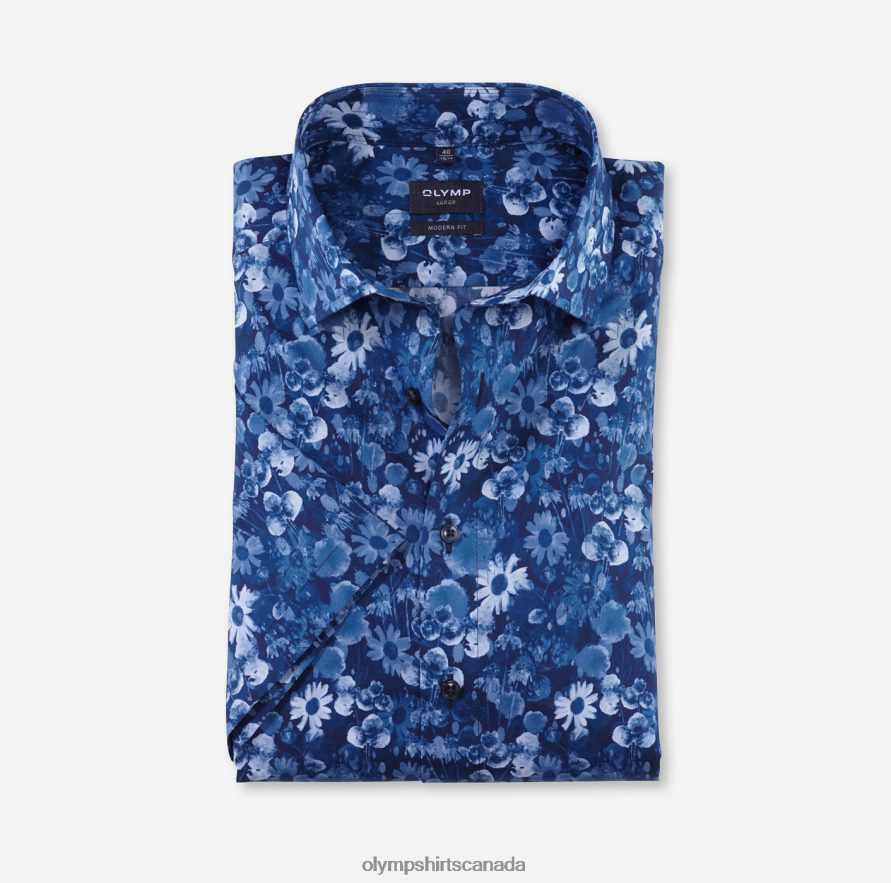 OLYMP Luxor Modern Fit Business Shirt Global Kent Marine H2P42H977 Clothing