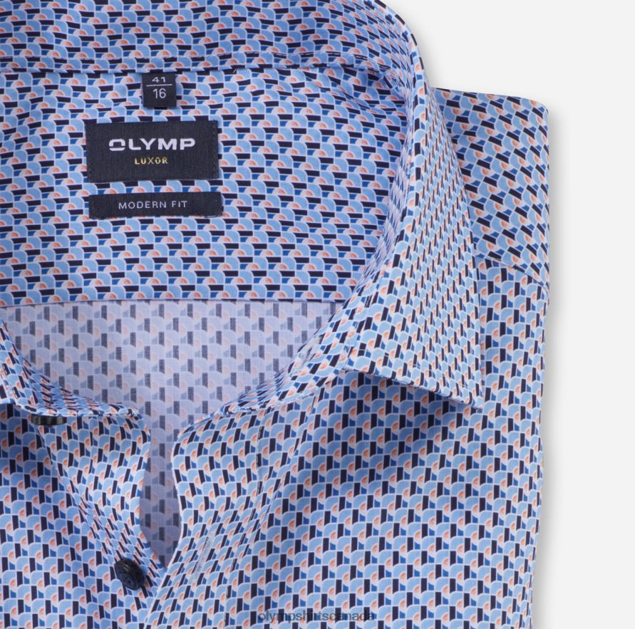 OLYMP Luxor Modern Fit Business Shirt Global Kent Orange H2P42H1219 Clothing