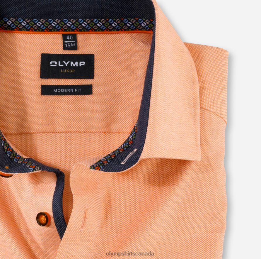 OLYMP Luxor Modern Fit Business Shirt Global Kent Orange H2P42H1286 Clothing