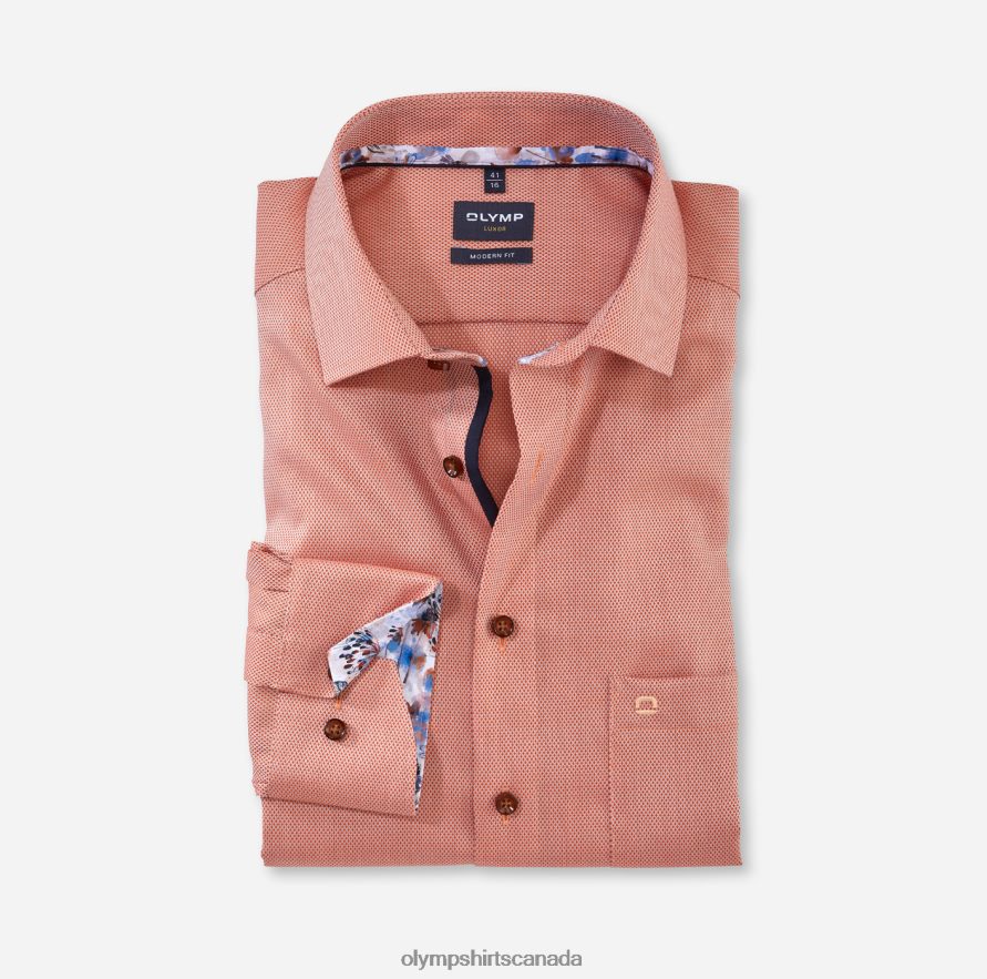 OLYMP Luxor Modern Fit Business Shirt Global Kent Orange H2P42H1297 Clothing
