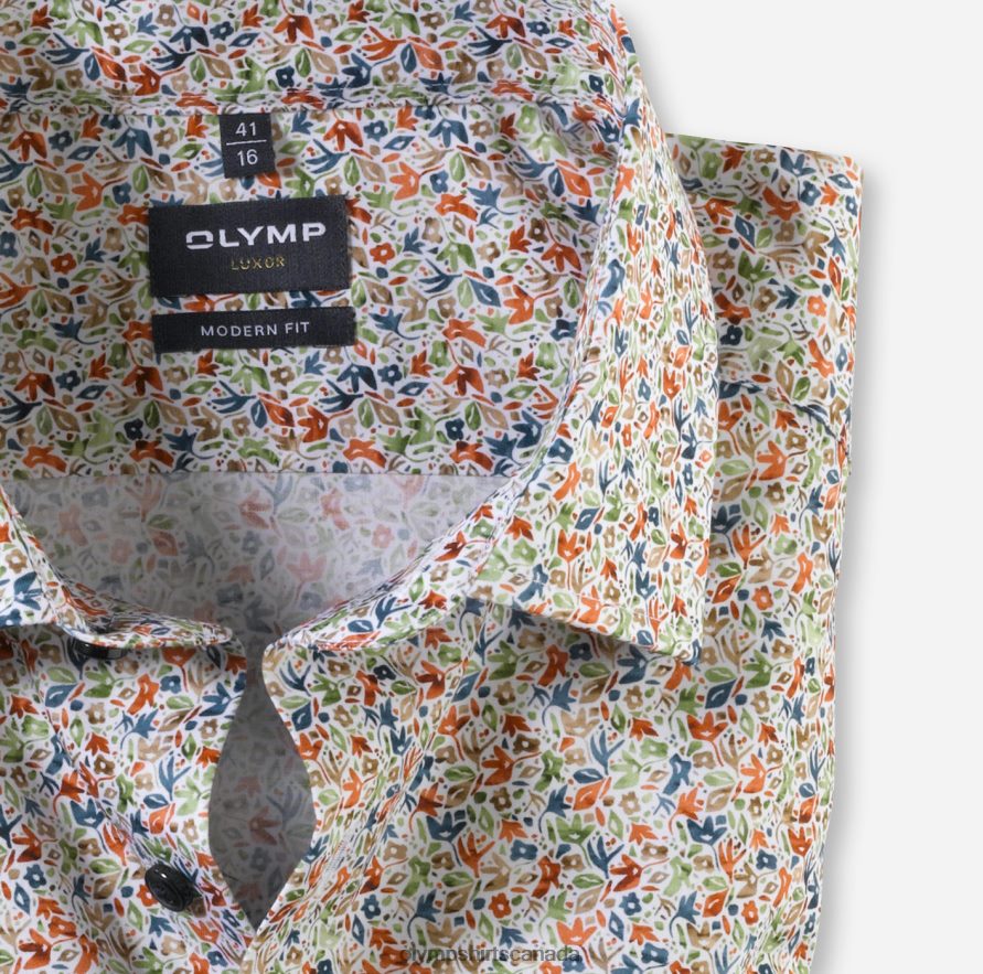 OLYMP Luxor Modern Fit Business Shirt Global Kent Orange H2P42H1310 Clothing