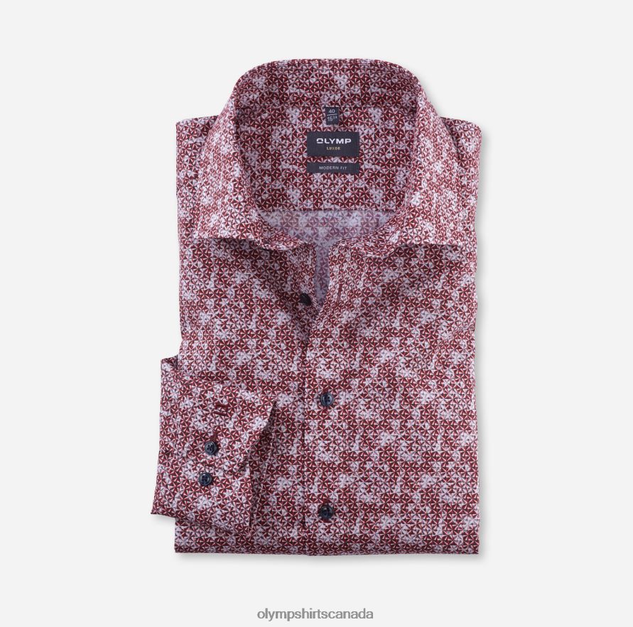 OLYMP Luxor Modern Fit Business Shirt Global Kent Red H2P42H1007 Clothing