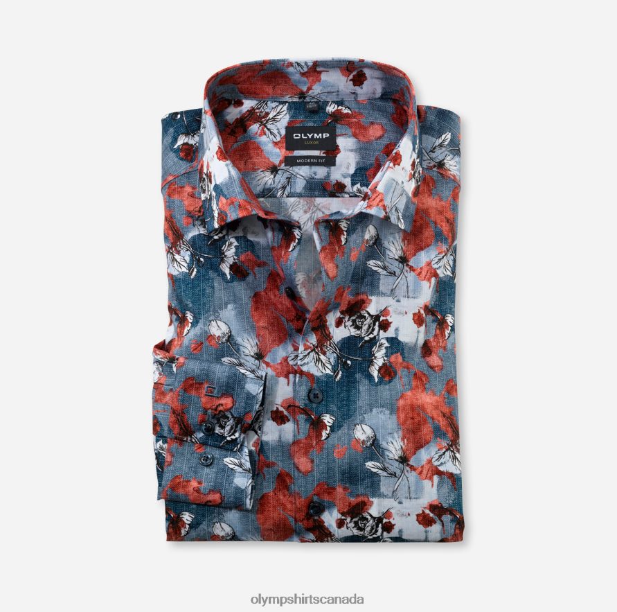 OLYMP Luxor Modern Fit Business Shirt Global Kent Red H2P42H1191 Clothing