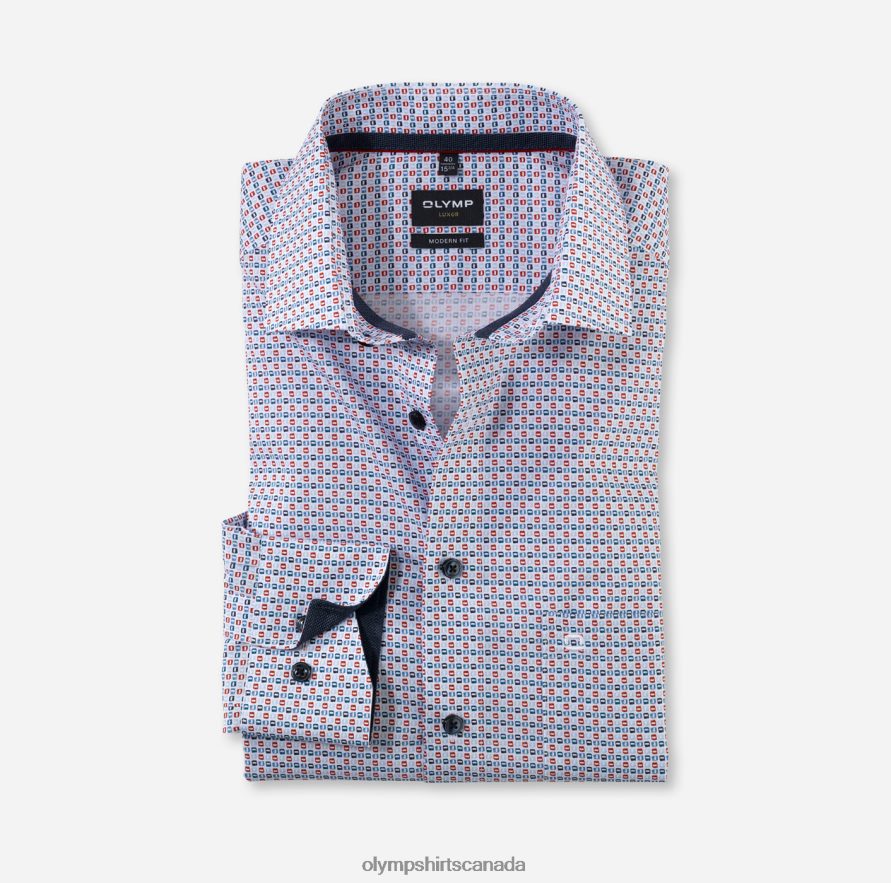 OLYMP Luxor Modern Fit Business Shirt Global Kent Red H2P42H1216 Clothing