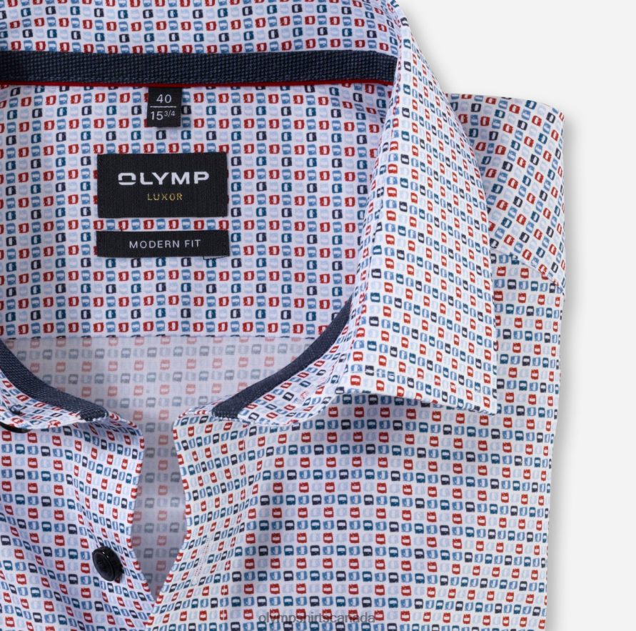 OLYMP Luxor Modern Fit Business Shirt Global Kent Red H2P42H1216 Clothing