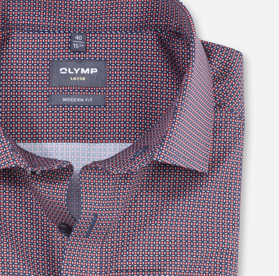 OLYMP Luxor Modern Fit Business Shirt Global Kent Red H2P42H1230 Clothing