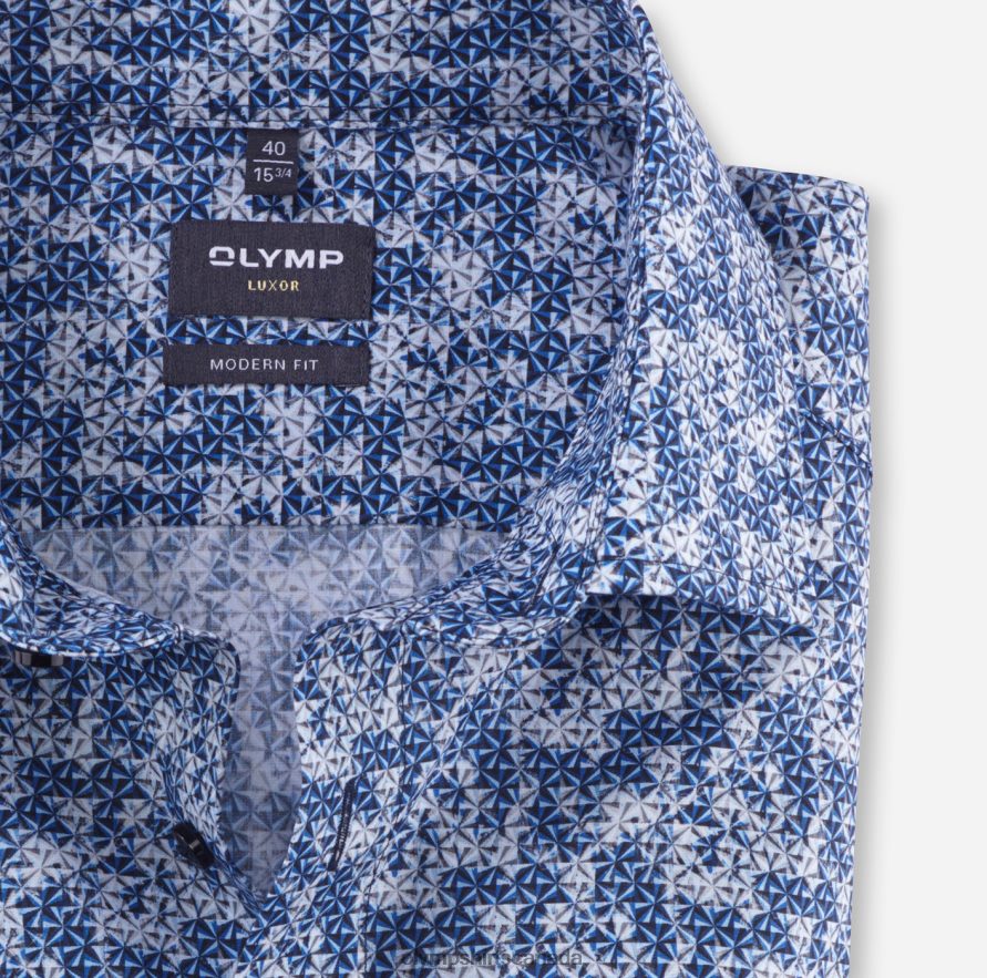 OLYMP Luxor Modern Fit Business Shirt Global Kent Royal H2P42H1000 Clothing