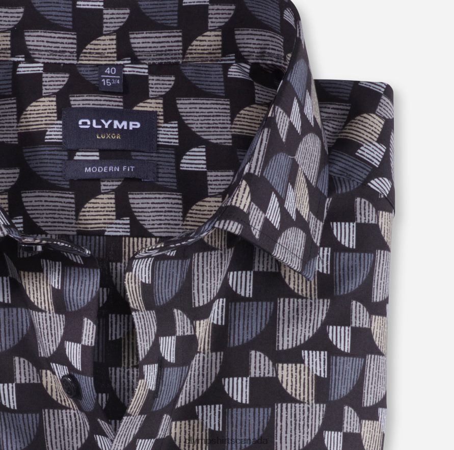 OLYMP Luxor Modern Fit Business Shirt Global Kent Taupe H2P42H1003 Clothing