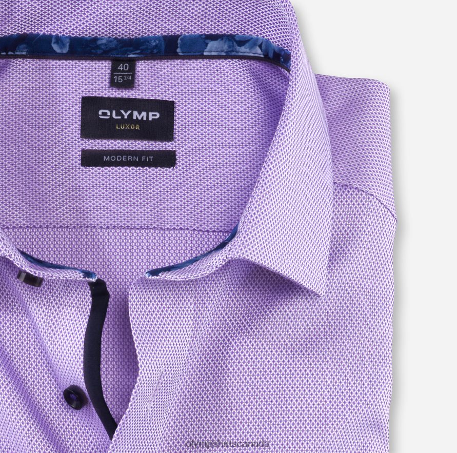 OLYMP Luxor Modern Fit Business Shirt Global Kent Violet H2P42H1308 Clothing