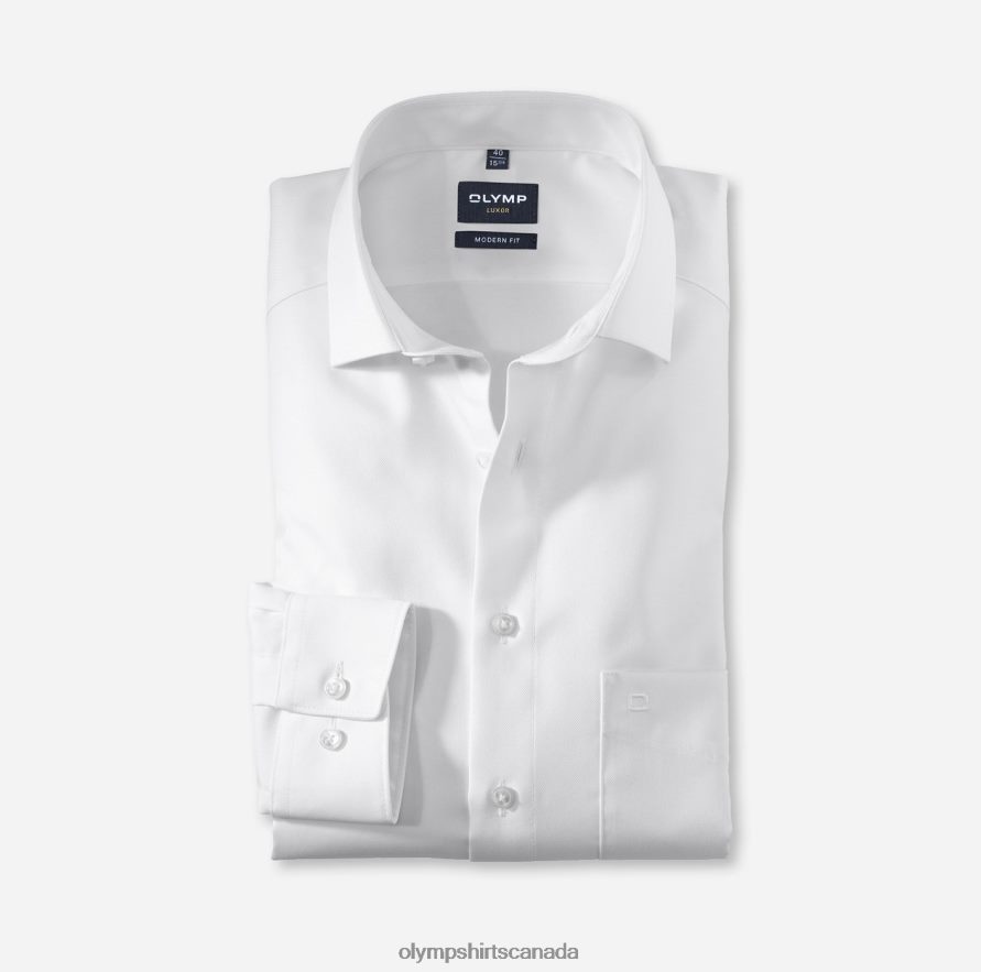 OLYMP Luxor Modern Fit Business Shirt Global Kent White H2P42H1081 Clothing