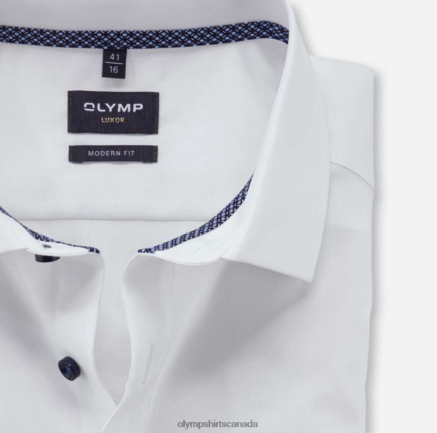 OLYMP Luxor Modern Fit Business Shirt Global Kent White H2P42H1272 Clothing