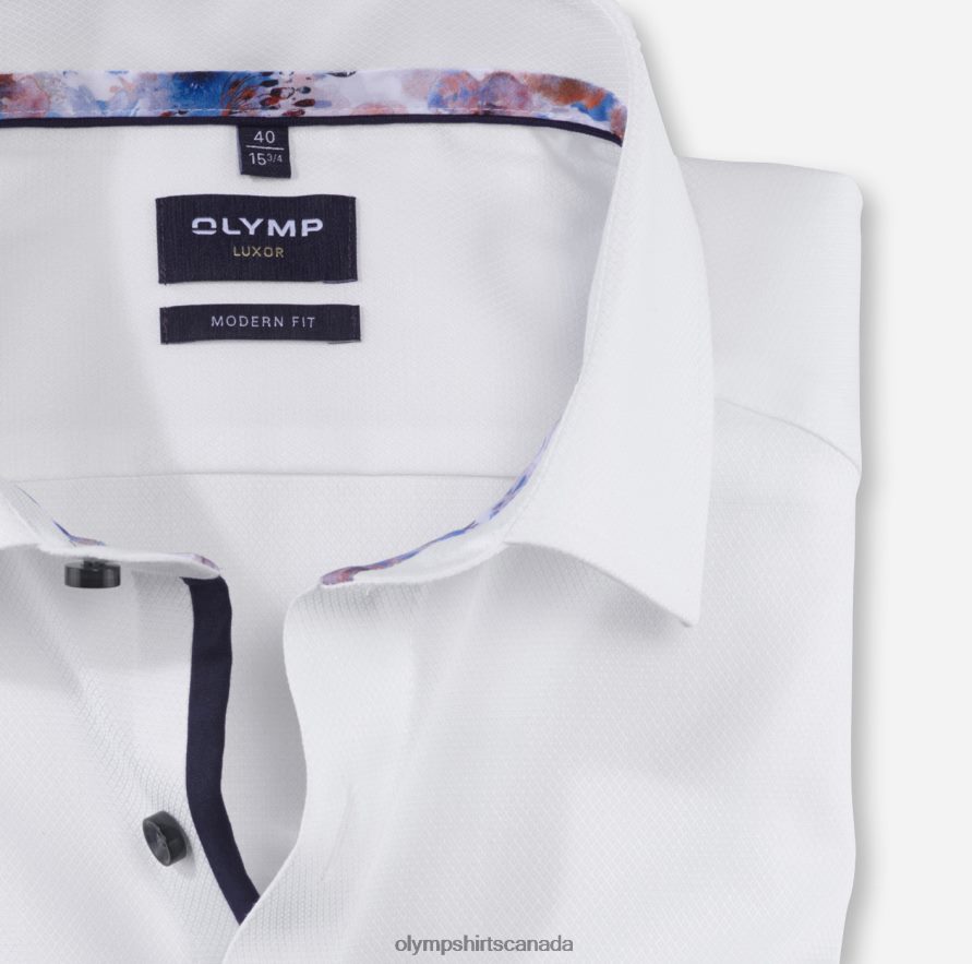 OLYMP Luxor Modern Fit Business Shirt Global Kent White H2P42H973 Clothing