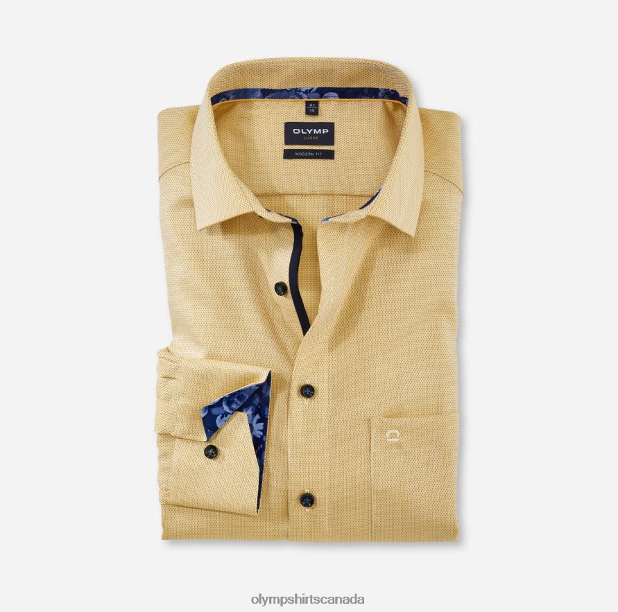 OLYMP Luxor Modern Fit Business Shirt Global Kent Yellow H2P42H1209 Clothing