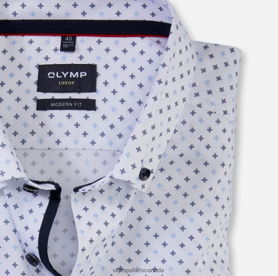 OLYMP Luxor Modern Fit Business Shirt Long Sleeve Extra Long Button-Down Bleu H2P42H1436 Clothing