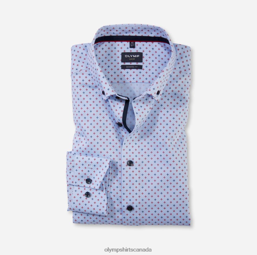 OLYMP Luxor Modern Fit Business Shirt Long Sleeve Extra Long Button-Down Red H2P42H1428 Clothing