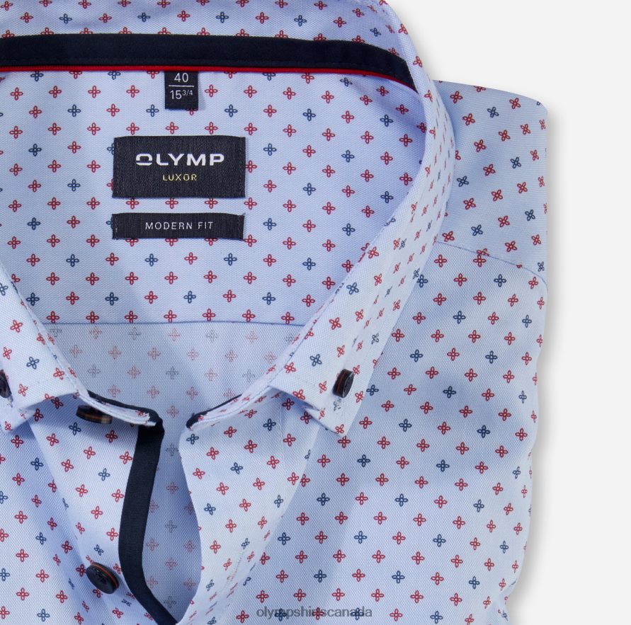 OLYMP Luxor Modern Fit Business Shirt Long Sleeve Extra Long Button-Down Red H2P42H1428 Clothing