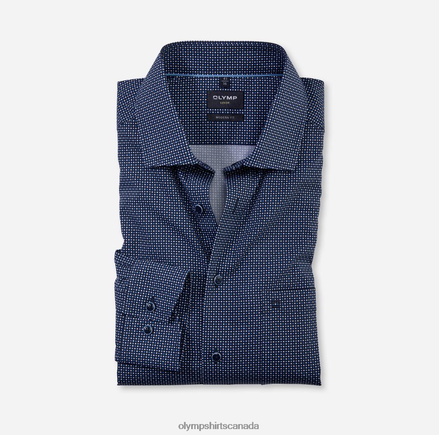 OLYMP Luxor Modern Fit Business Shirt Long Sleeve Extra Long Global Kent Marine H2P42H1418 Clothing