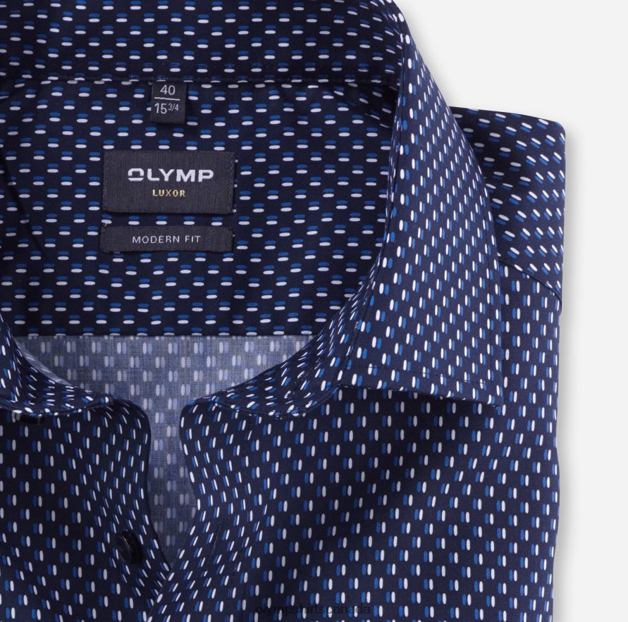 OLYMP Luxor Modern Fit Business Shirt Long Sleeve Extra Long Global Kent Royal H2P42H1406 Clothing