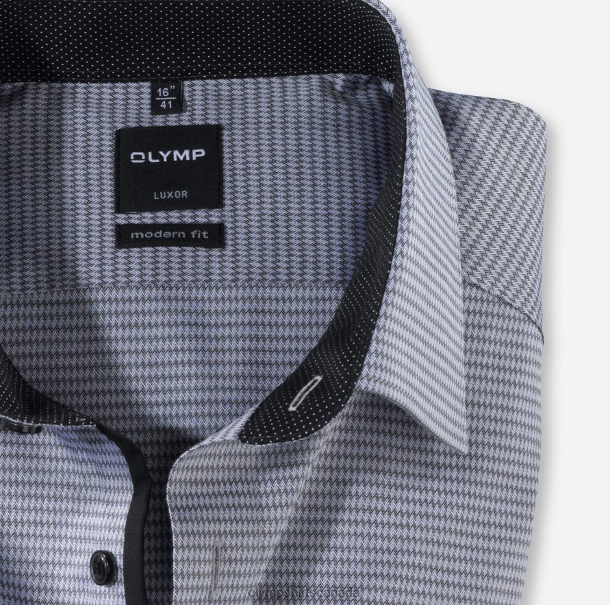 OLYMP Luxor Modern Fit Business Shirt Long Sleeve Extra Long New Kent Black H2P42H1456 Clothing