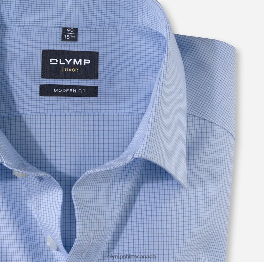 OLYMP Luxor Modern Fit Business Shirt Long Sleeve Extra Long New Kent Bleu H2P42H1454 Clothing