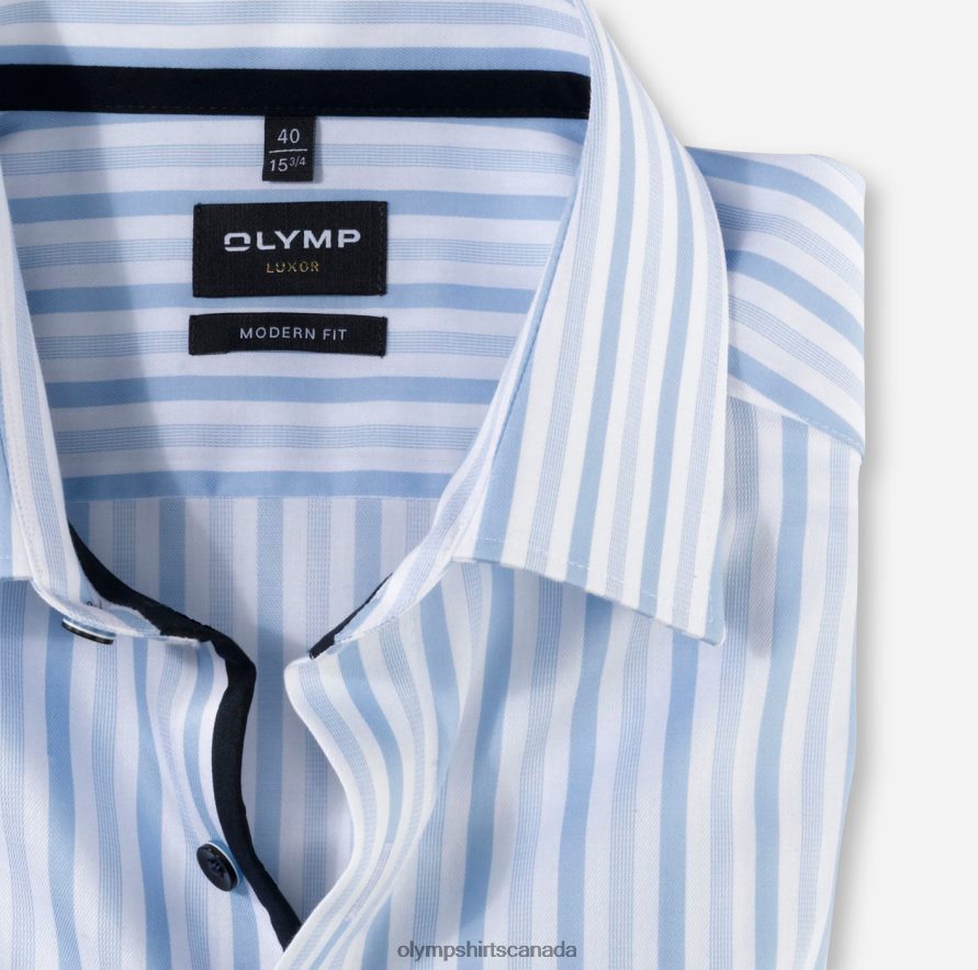 OLYMP Luxor Modern Fit Business Shirt New Kent Bleu H2P42H1193 Clothing