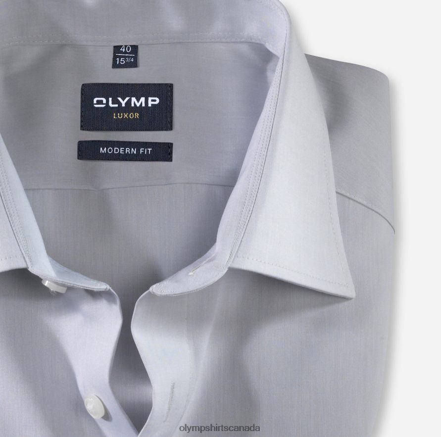 OLYMP Luxor Modern Fit Business Shirt New Kent Silver Grey H2P42H1385 Clothing