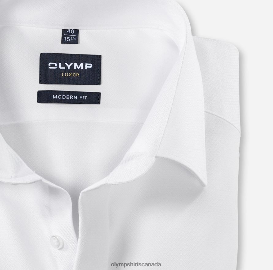 OLYMP Luxor Modern Fit Business Shirt New Kent White H2P42H1005 Clothing