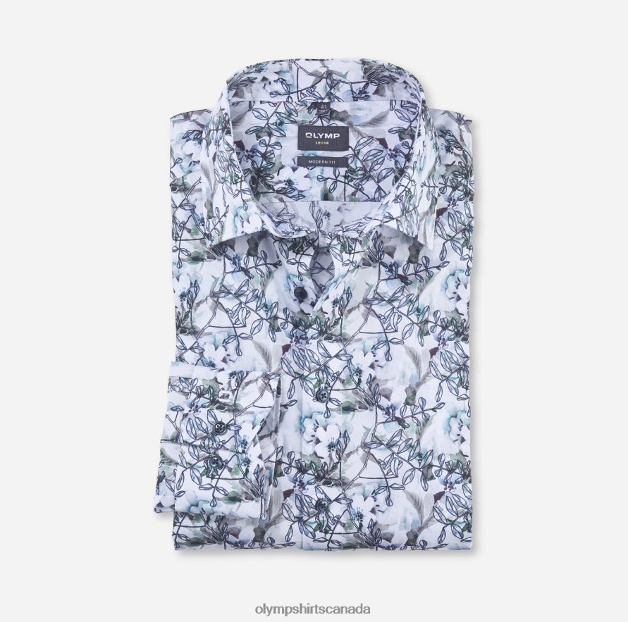 OLYMP Luxor Modern Fit Business Shirt Under Button-Down Aqua H2P42H1118 Clothing