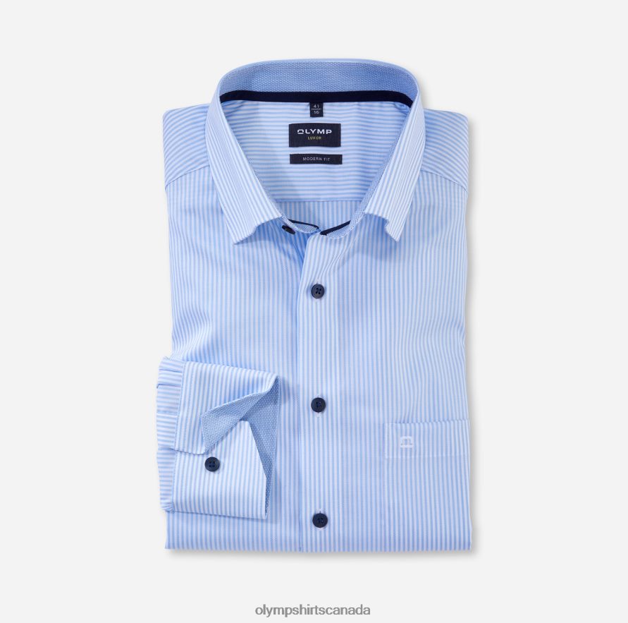 OLYMP Luxor Modern Fit Business Shirt Under Button-Down Bleu H2P42H1280 Clothing
