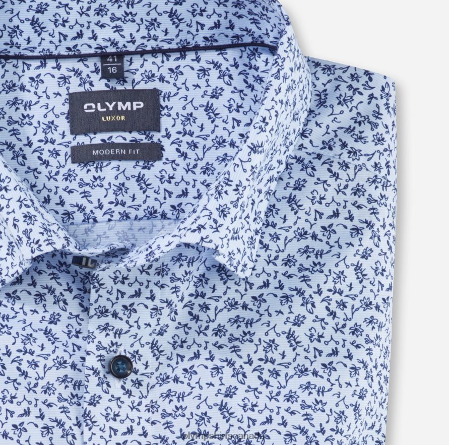 OLYMP Luxor Modern Fit Business Shirt Under Button-Down Bleu H2P42H1296 Clothing