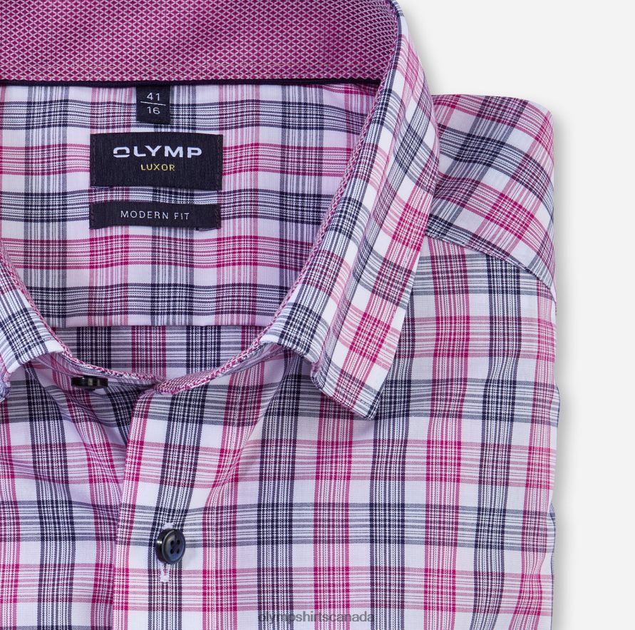 OLYMP Luxor Modern Fit Business Shirt Under Button-Down Fuchsia H2P42H1026 Clothing