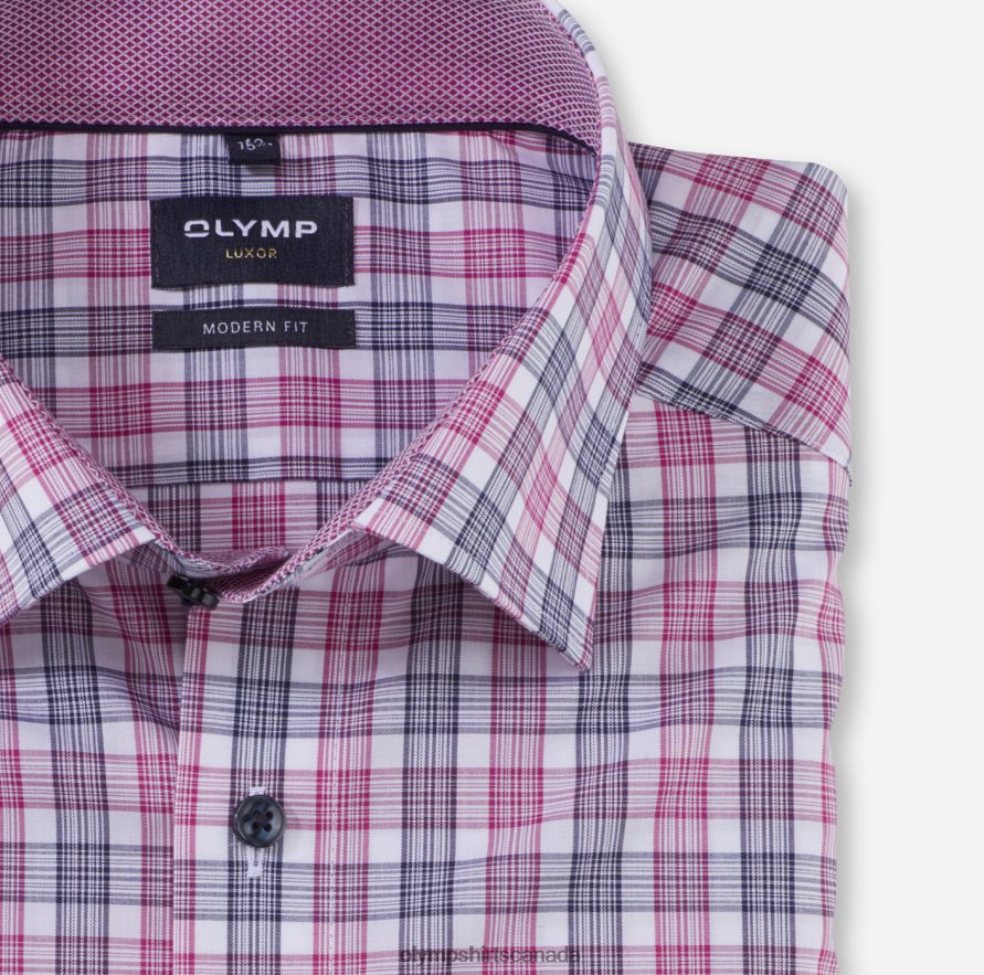OLYMP Luxor Modern Fit Business Shirt Under Button-Down Fuchsia H2P42H1156 Clothing