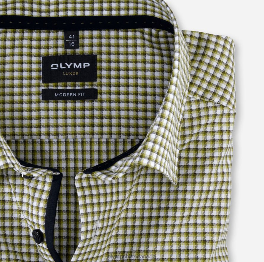 OLYMP Luxor Modern Fit Business Shirt Under Button-Down Lime Green H2P42H1367 Clothing