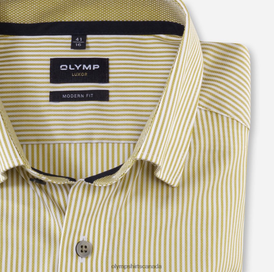 OLYMP Luxor Modern Fit Business Shirt Under Button-Down Lime H2P42H1020 Clothing