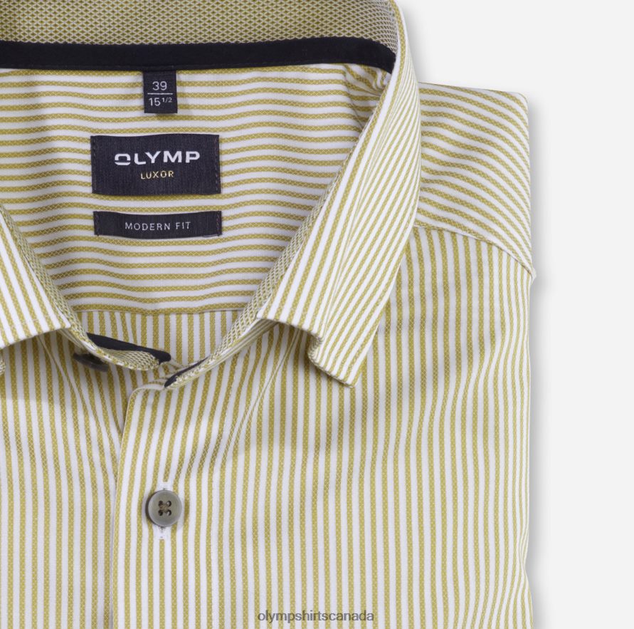 OLYMP Luxor Modern Fit Business Shirt Under Button-Down Lime H2P42H1109 Clothing