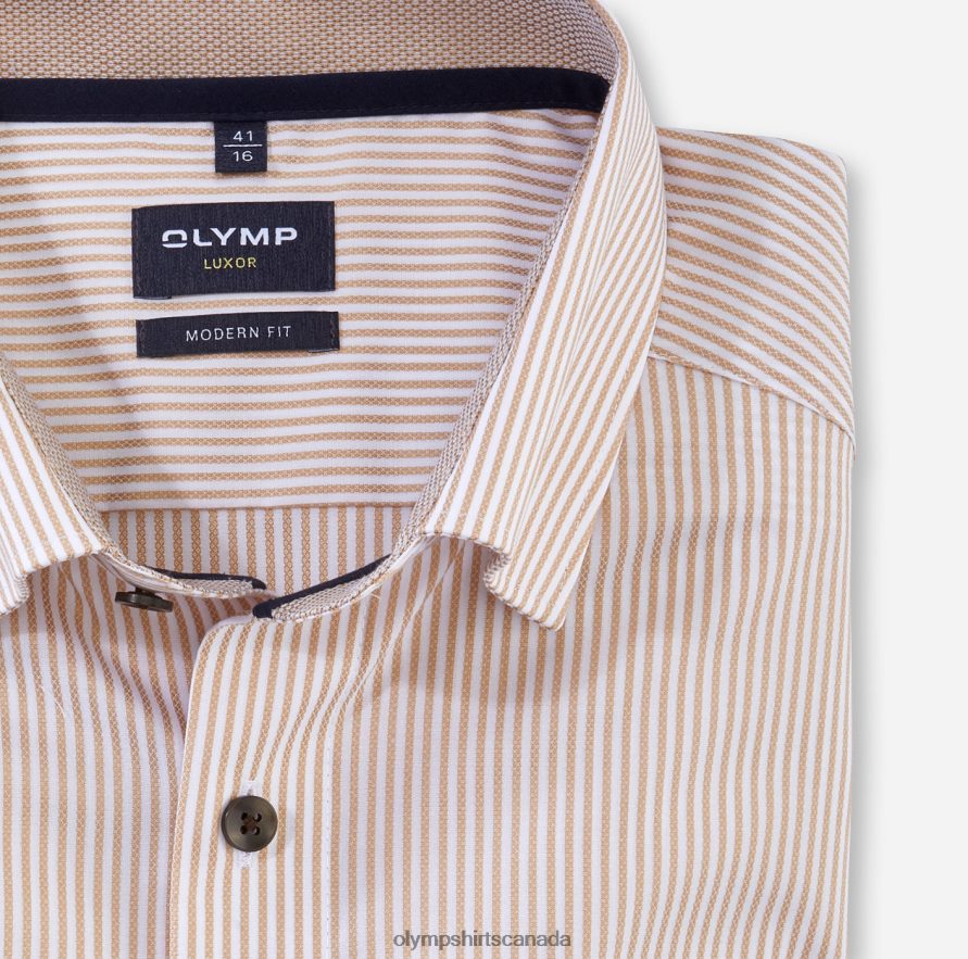 OLYMP Luxor Modern Fit Business Shirt Under Button-Down Natural H2P42H996 Clothing