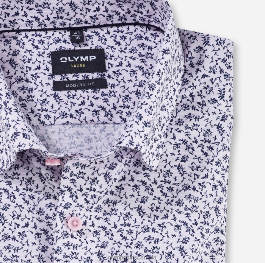 OLYMP Luxor Modern Fit Business Shirt Under Button-Down Rose H2P42H1301 Clothing