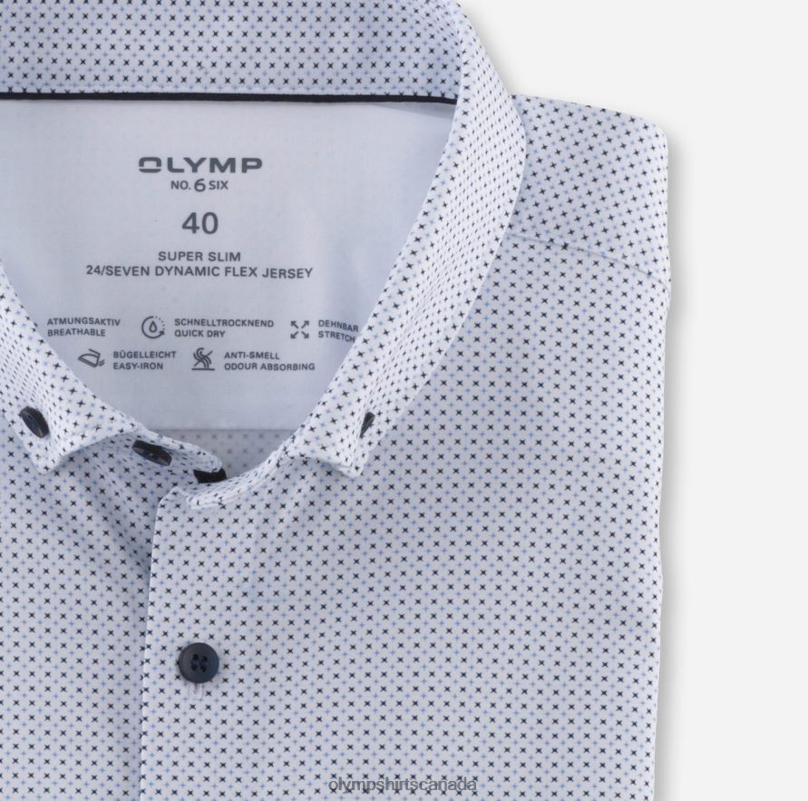OLYMP No Six 24/Seven Super Slim Business Shirt Button-Down Bleu H2P42H89 Clothing