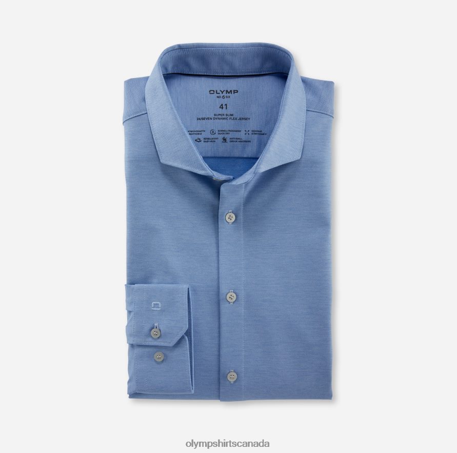OLYMP No Six 24/Seven Super Slim Business Shirt Cutaway Blue H2P42H226 Clothing