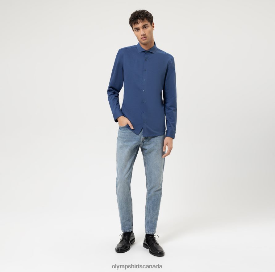 OLYMP No Six 24/Seven Super Slim Business Shirt Cutaway Marine H2P42H25 Clothing