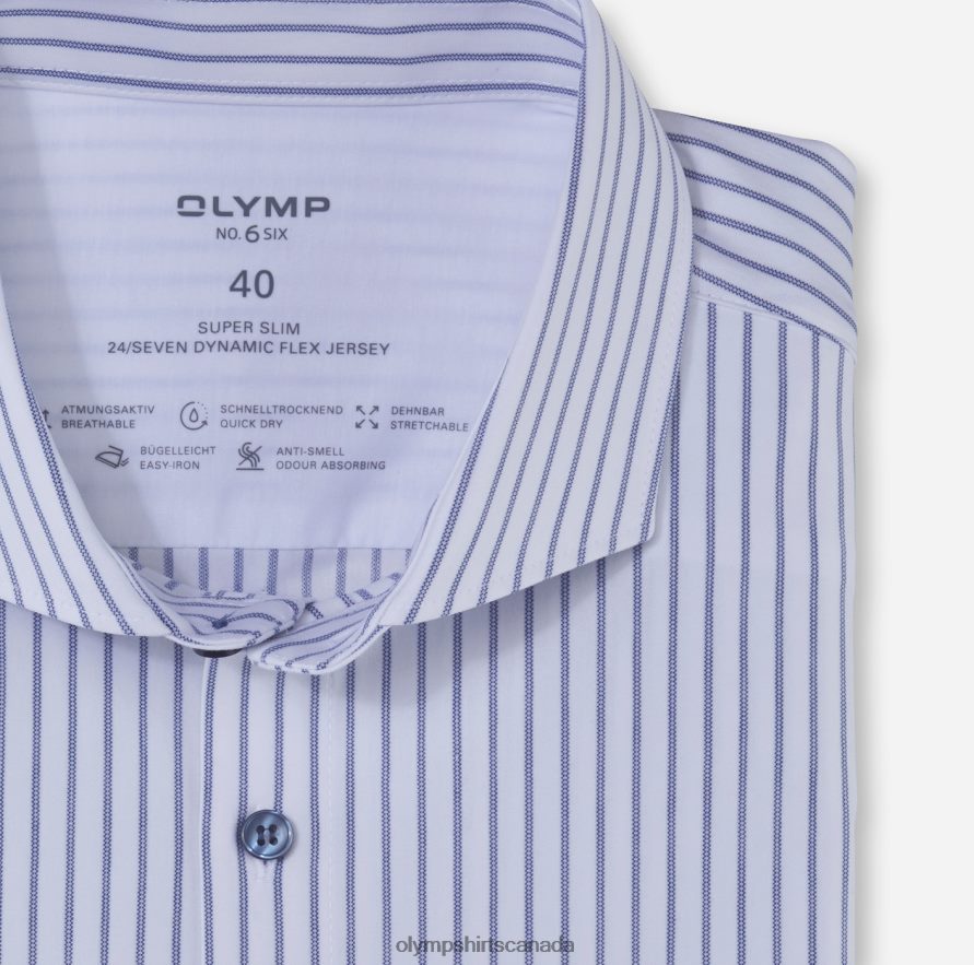 OLYMP No Six 24/Seven Super Slim Business Shirt Cutaway Royal H2P42H22 Clothing